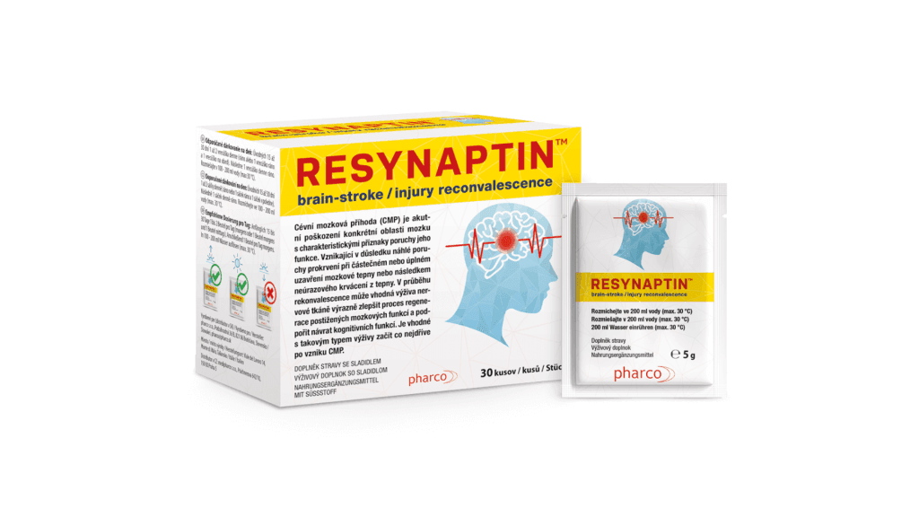 RESYNAPTIN je práškový doplněk ve 30 jednorázových sáčcích pro dospělé, který kombinuje spermidin (1,1 mg) s nootropními látkami jako citikolin (500 mg), fosfatidylserin a vitaminy skupiny B včetně B12. Produkt se rozpouští ve vodě, nabízí broskvovou nebo bylinnou příchuť a obsahuje sukralózu. RESYNAPTIN cílí na podporu paměti a koncentrace a na výživu nervové a synaptické tkáně; před užitím konzultujte s lékařem.